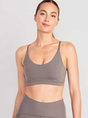 Old Navy Light Support PowerLite LYCRA ADAPTIV Sports Bra BHs Damen Grau | 1237QMIBZ