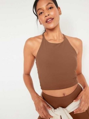 Old Navy Light Support PowerSoft Longline Sports Bra Sportbekleidung Damen Date Palm | 2468IUKDV