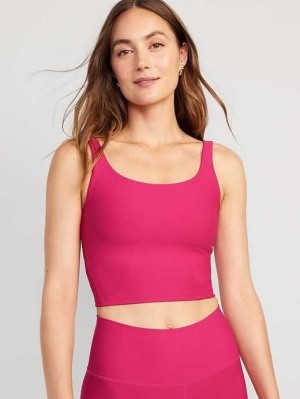 Old Navy Light Support PowerSoft Longline Sports Bra BHs Damen Rosa | 4905ULRGA
