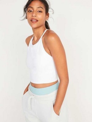 Old Navy Light Support PowerSoft Longline Sports Bra Sportbekleidung Damen Weiß | 8512RCXHB