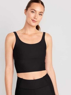Old Navy Light Support PowerSoft Longline Sports Bra BHs Damen Schwarz | 8569RHYUP