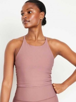 Old Navy Light Support PowerSoft Longline Sports Bra Sportbekleidung Damen Woodrose | 9086HPNOD