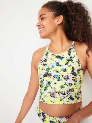 Old Navy Light Support PowerSoft Longline Sports Bra Sportbekleidung Damen Gelb | 9825IJUCM