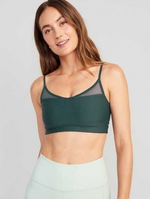 Old Navy Light Support PowerSoft Mesh-Back Sports Bra BHs Damen Tiefesgrün | 4803TGMDP