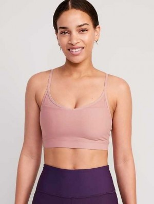 Old Navy Light Support PowerSoft Mesh-Back Sports Bra BHs Damen Woodrose | 6290QPVXC