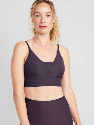 Old Navy Light Support PowerSoft Textured-Rib Sports Bra Sportbekleidung Damen Nebula | 9256EALRT
