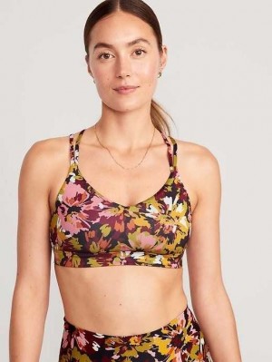 Old Navy Light Support Riemchen V-Neck Sports Bra Sportbekleidung Damen Braun | 1763DMJST