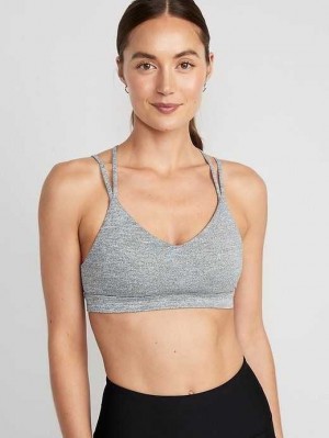Old Navy Light Support Riemchen V-Neck Sports Bra Sportbekleidung Damen Grau | 0564LZSQH