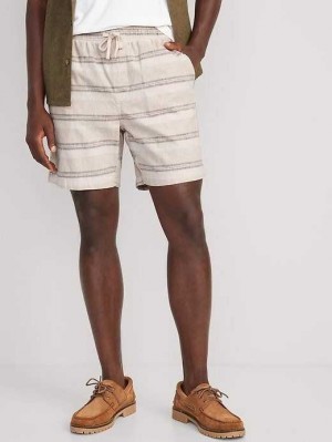 Old Navy Linen-Blend Jogger Shorts Unterteile Herren Beige | 9807HRMLC