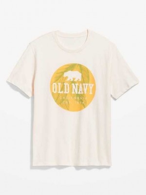Old Navy Logo-Graphic Crew-Neck T-Shirt T-shirts Herren Creme De La Creme | 3150GZNHE