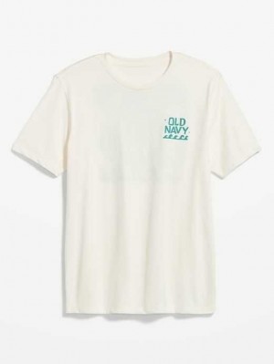 Old Navy Logo Graphic T-Shirt T-shirts Herren Creme De La Creme | 5613PLTKM