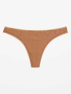 Old Navy Logo Graphic Tanga Underwear Unterwäsche Damen Beige | 4983CEZSV