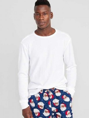 Old Navy Long-Sleeve Built-In Flex Waffle-Knit T-Shirt T-shirts Herren Weiß | 3048FWRSE