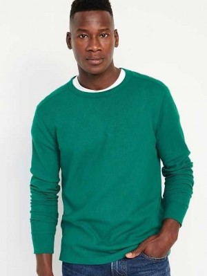 Old Navy Long-Sleeve Built-In Flex Waffle-Knit T-Shirt T-shirts Herren Türkis | 9045INWMA
