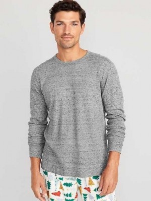 Old Navy Long-Sleeve Built-In Flex Waffle-Knit T-Shirt T-shirts Herren Grau | 9423ISHWG