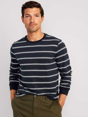 Old Navy Long-Sleeve Gestreift Rotation T-Shirt T-shirts Herren Navy | 5209JWGPE