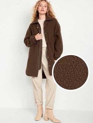 Old Navy Long Sherpa Parka Lauftop Damen Topsoil | 4097GEINS