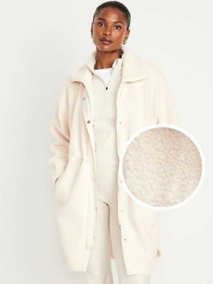 Old Navy Long Sherpa Parka Lauftop Damen Beige | 9438KTEBR