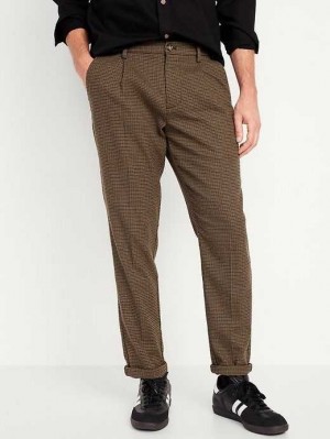 Old Navy Loose Taper Built-In Flex Falten Chino Pants Hose Herren Houndstooth | 2048XQTWJ