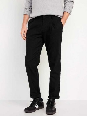 Old Navy Loose Taper Built-In Flex Falten Chino Pants Hose Herren Blackjack | 6951TEGKX
