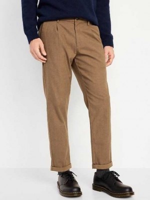 Old Navy Loose Taper Built-In Flex Falten Chino Pants Hose Herren Braun | 7021VTMRW