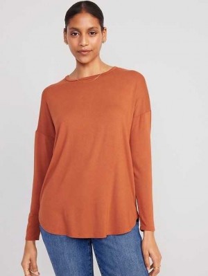 Old Navy Luxe Long-Sleeve Tunic T-Shirt T-shirts Damen Umbria | 2537ZPBYV
