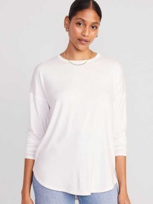 Old Navy Luxe Long-Sleeve Tunic T-Shirt T-shirts Damen Hellblau | 0845FTQKV