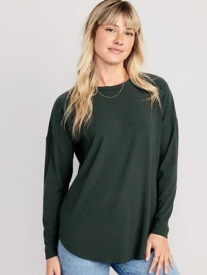 Old Navy Luxe Rib-Knit Tunic T-Shirt T-shirts Damen Dunkel | 6985XHMYS