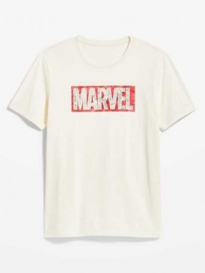Old Navy Marvel Logo-Graphic Gender-Neutrale T-Shirt T-shirts Herren Hellblau | 0652KJIAS