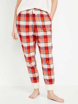 Old Navy Matching Flannel Jogger Pajama Pants Pyjama Damen Rot | 4693JOSBU