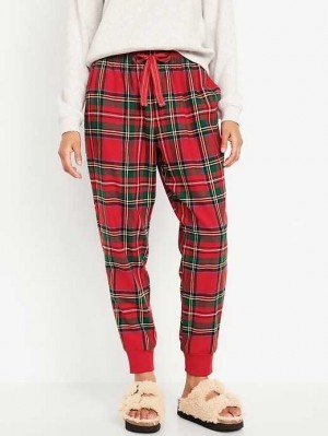 Old Navy Matching Flannel Jogger Pajama Pants Pyjama Damen Rot | 5193YOSPC