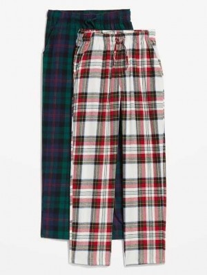 Old Navy Matching Flannel Pajama Pants 2-Pack Unterteile Herren Weiß | 5961MJFNI