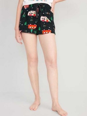 Old Navy Matching Flannel Pajama Shorts Pyjama Damen Holiday Campers | 6840CFBZG