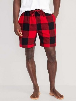 Old Navy Matching Flannel Pajama Shorts Unterteile Herren Rot | 8651WLBVK