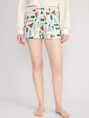Old Navy Matching Flannel Pajama Shorts Pyjama Damen O Christmas Tree | 9124LRWUQ