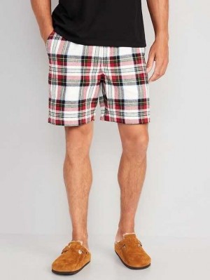 Old Navy Matching Flannel Pajama Shorts Unterteile Herren Weiß | 1035GVYPB