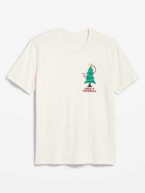 Old Navy Matching Graphic T-Shirt T-shirts Herren Creme De La Creme | 1782PWZTA