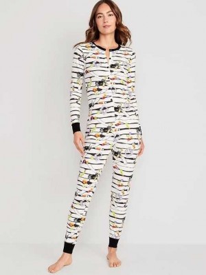 Old Navy Matching Halloween One-Piece Pajamas Pyjama Damen Mummy Treats | 0379SMRQO