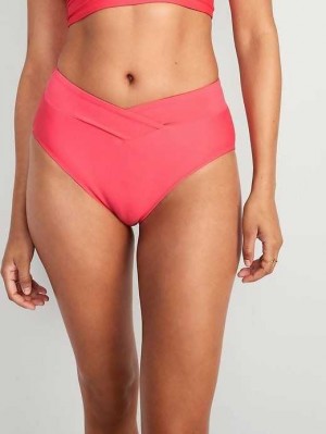 Old Navy Matching High-Waisted Cross-Front Bikini Swim Bottoms Badeanzüge Damen Daylily | 3149IBXRM