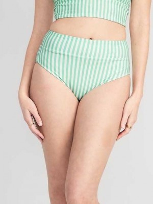 Old Navy Matching High-Waisted Printed Banded Bikini Swim Bottoms Badeanzüge Damen Grün | 3091BDLME