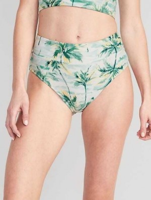 Old Navy Matching High-Waisted Printed Banded Bikini Swim Bottoms Badeanzüge Damen Scenic Palms | 4721SWXAE