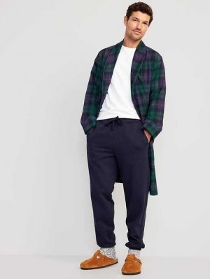Old Navy Matching Plaid Flannel Robe Pyjama Herren Grün Blau | 3796NOXZQ
