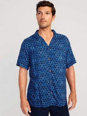 Old Navy Matching Print Camp Shirt Hemd Herren Blau | 6209HNOYF