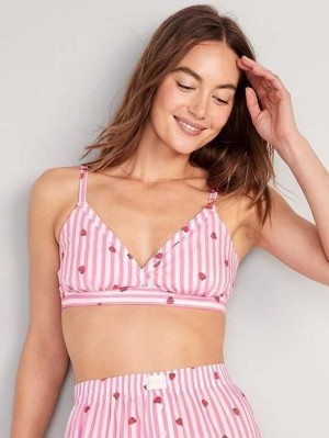 Old Navy Matching Printed Smocked Bralette Top Pyjama Damen Strawberry Jammin | 0316VZQDR