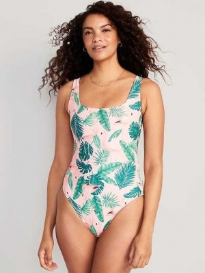 Old Navy Matching Twist-Back Cutout One-Piece Swimsuit Badeanzüge Damen Mehrfarbig | 3641TOVBM