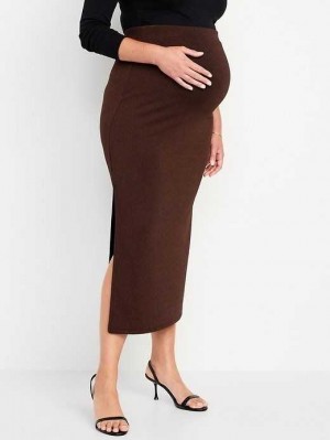 Old Navy Maternity Rib-Knit Midi Skirt Unterteile Damen Browns | 4619YWJLD