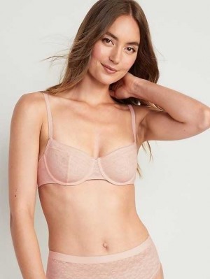 Old Navy Mesh Underwire Balconette Bra BHs Damen Rosa | 5179QAGHF