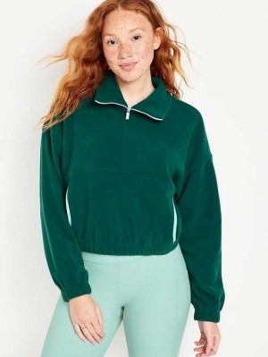 Old Navy Micro Fleece Cropped Pullover Lauftop Damen Ocean Scene | 9578OCAMS