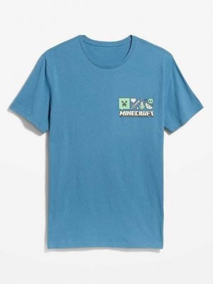 Old Navy Minecraft Gender-Neutrale Graphic T-Shirt T-shirts Herren Blau | 8046SBRCX
