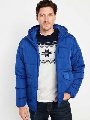 Old Navy Mit Kapuze Gesteppt Puffer Jacket Mäntel Herren Blau | 2975CDRHK
